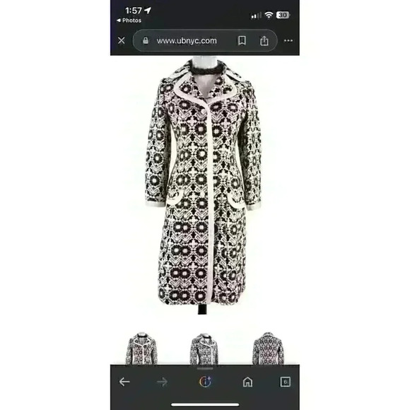 Vintage LILLI ANN Paris 50s 60s Tapestry Jacquard Button Mod House Coat Jacket - Picture 4 of 16